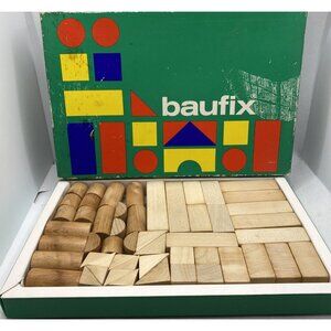 Baufix 413 2025 Wooden Building Blocks 51 Pieces Western Germany Vintage
